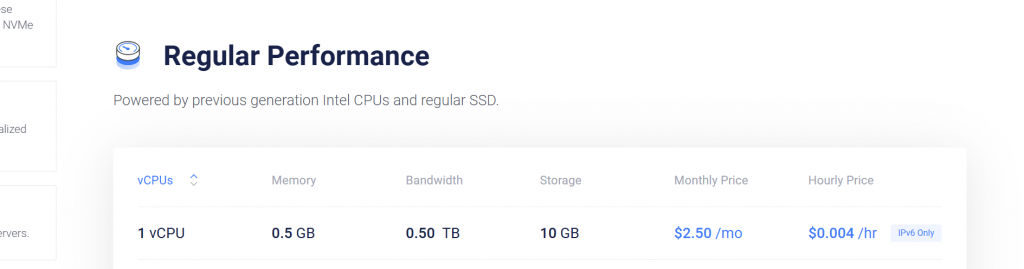 Vultr Cheapest VPS Plans