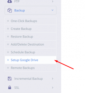 cyberpanel backup settings