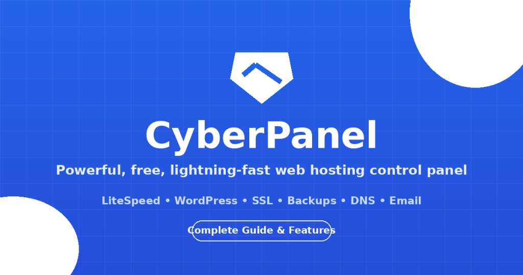 CyberPanel control panel hero banner