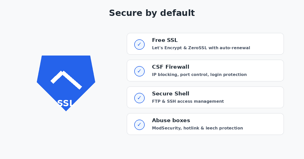 CyberPanel security shield - SSL firewall and protection